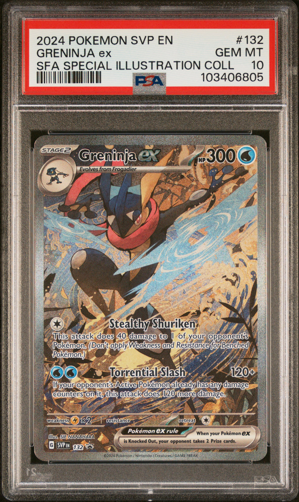 2024 POKEMON BLACK STAR PROMO #132 GRENINJA EX PSA 10 GEM MINT