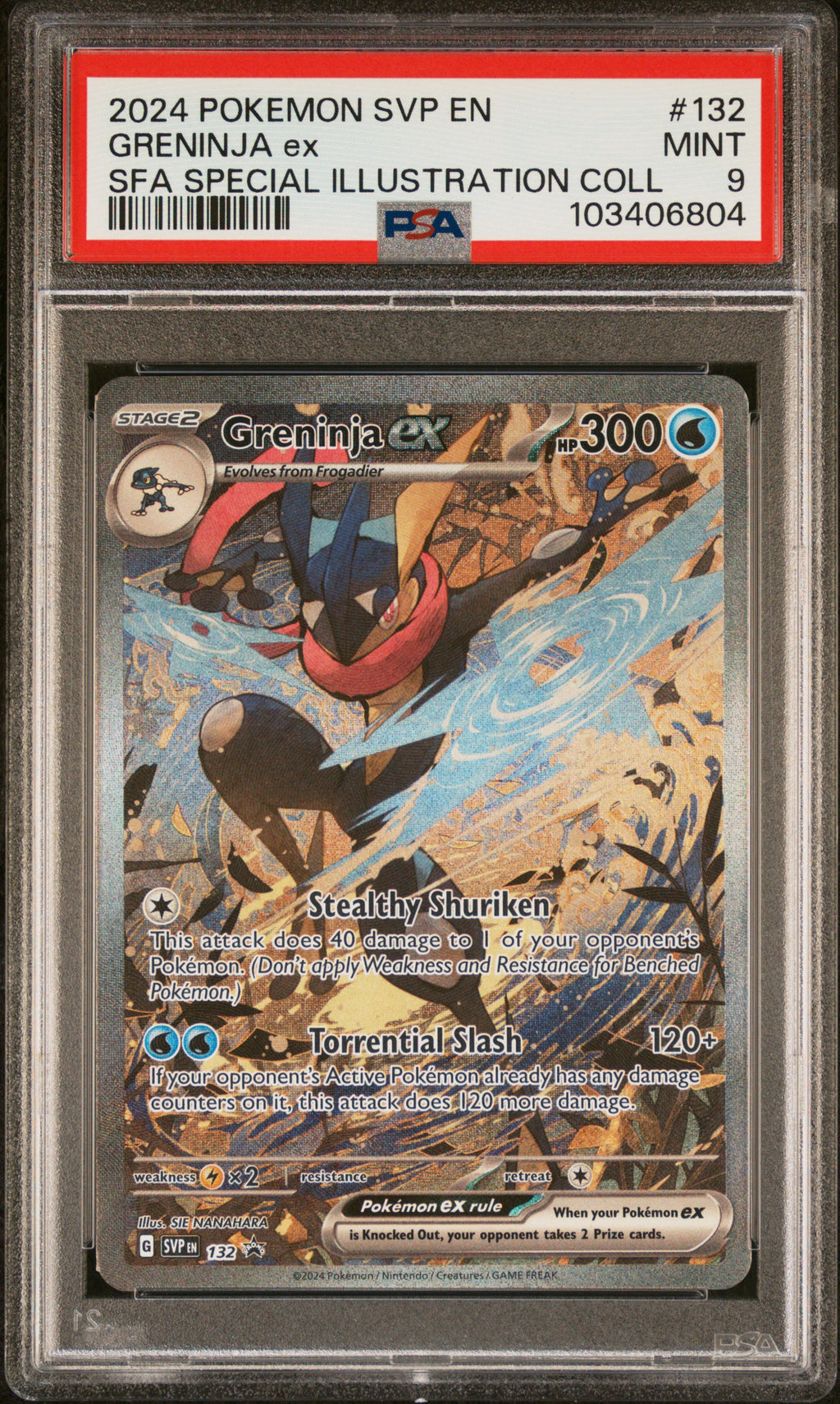 2024 POKEMON BLACK STAR PROMO #132 GRENINJA EX PSA 9 MINT