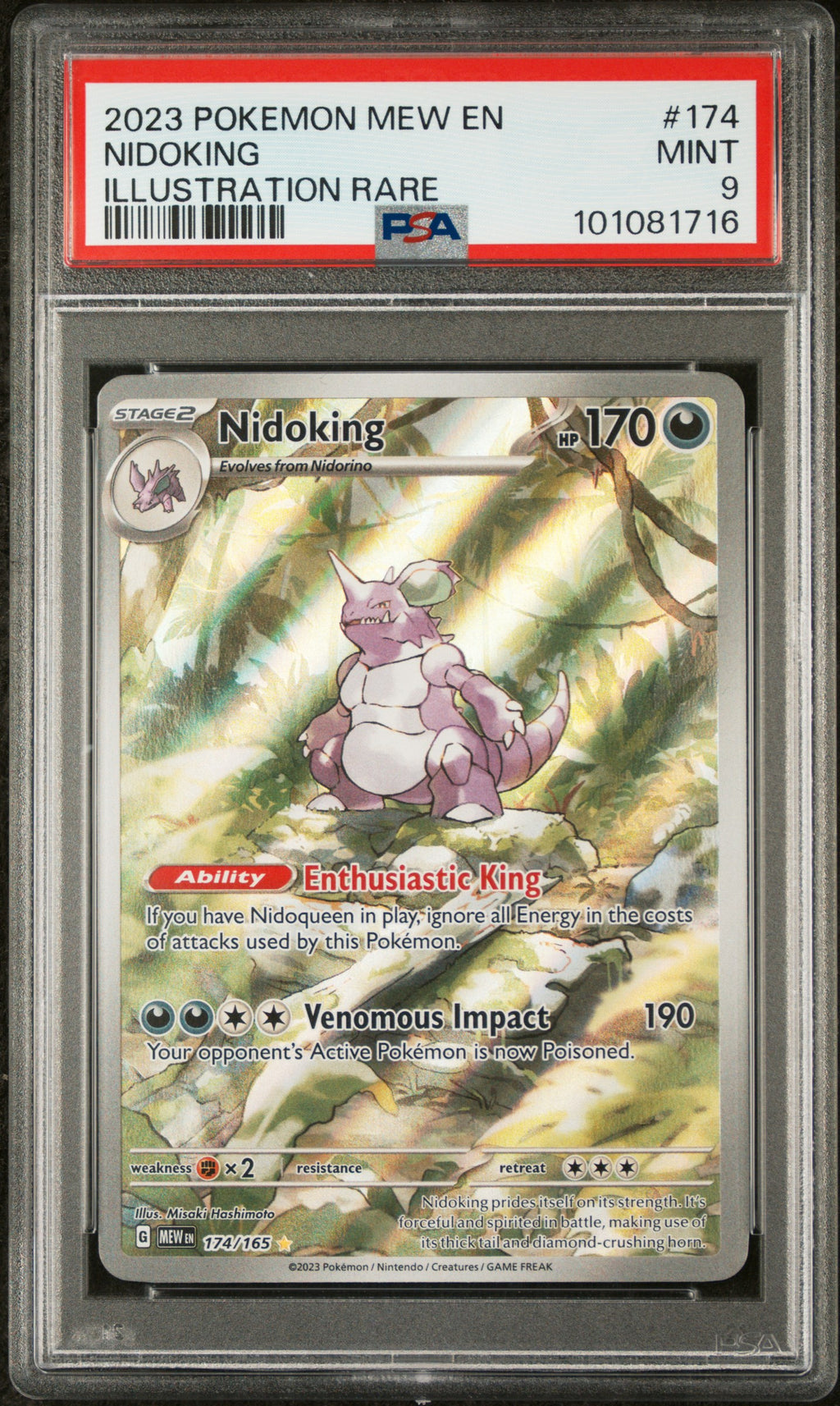2023 POKEMON MEW EN-151 #174 NIDOKING ILLUSTRATION RARE PSA 9 MINT